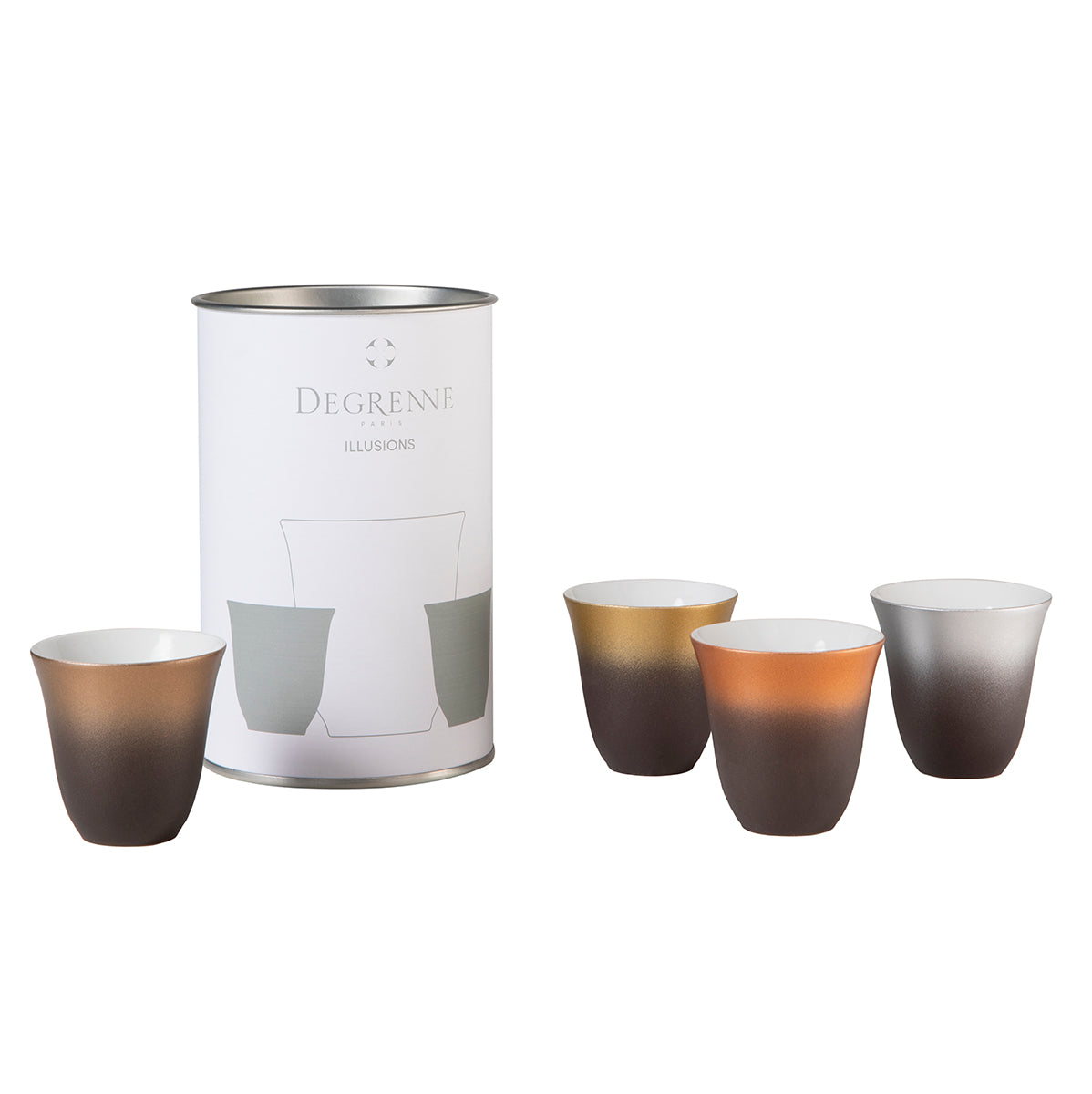 ILLUSIONS MULTICOLOR Set of 4 mocha cups 7 cl – DEGRENNE