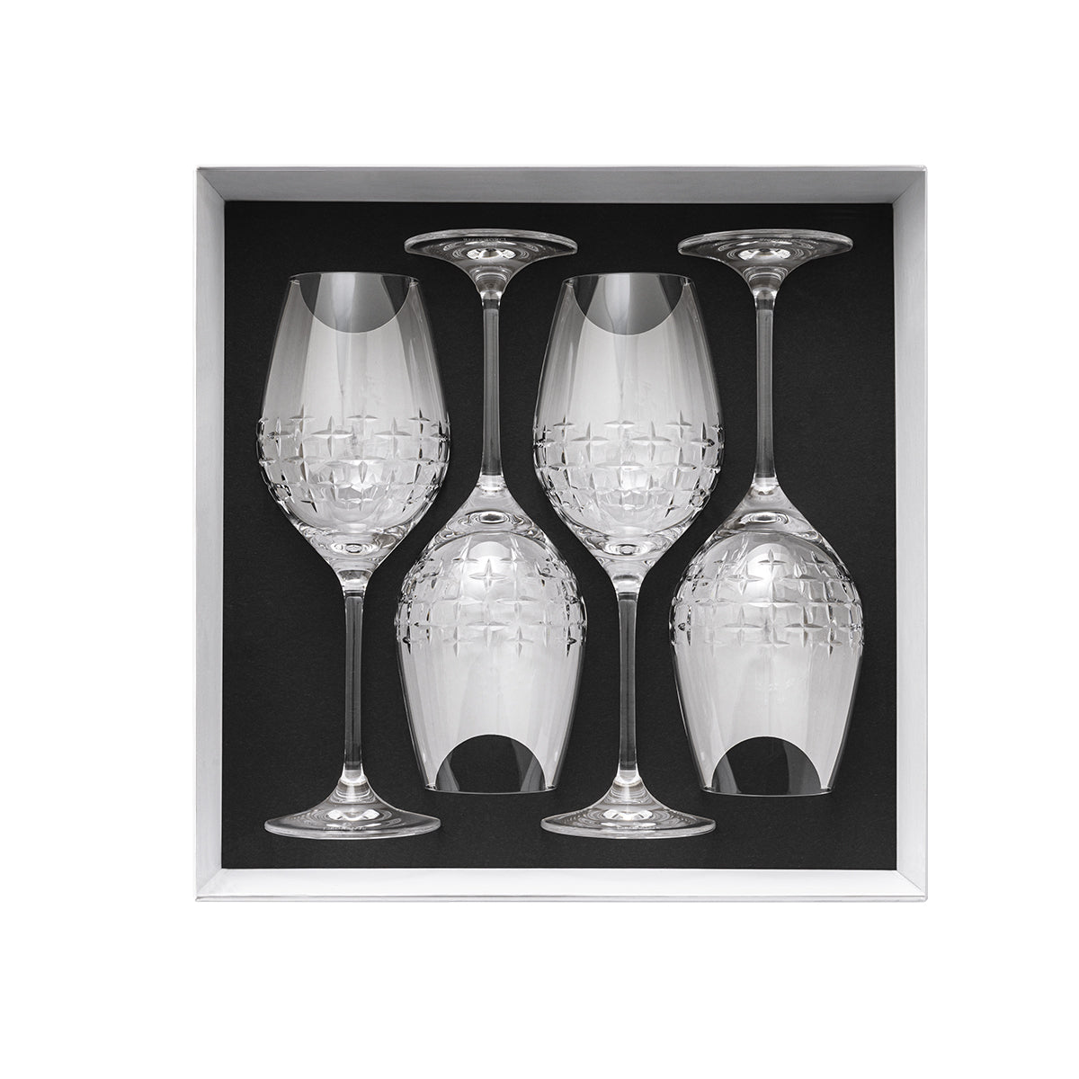 Monogrammed White Wine Crystal Glasses, set/4 - The Crystal Shoppe