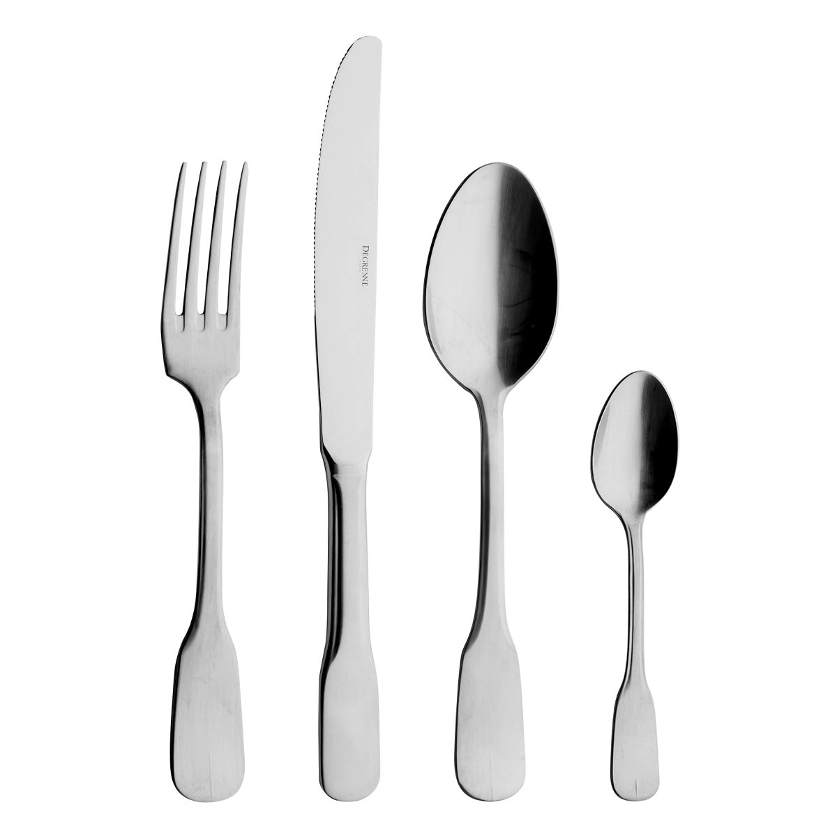 VIEUX PARIS SATIN FINISH Cutlery set for 24 place settings solid handle serrated