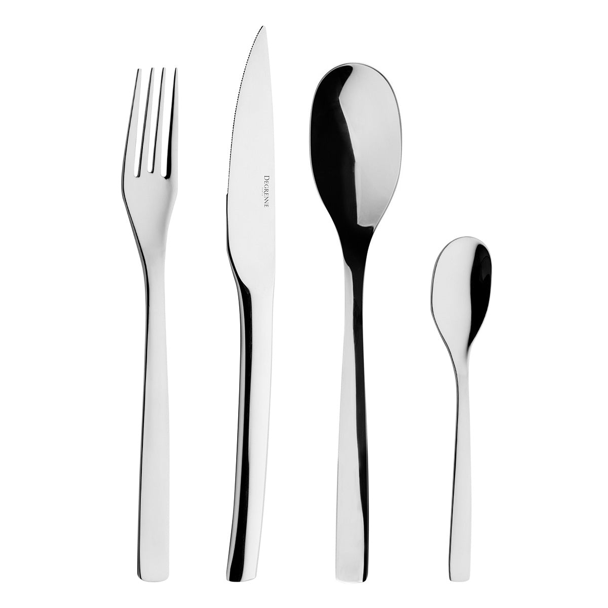 GUEST MIRROR FINISH Cutlery set for 24 place settings solid handle serrated