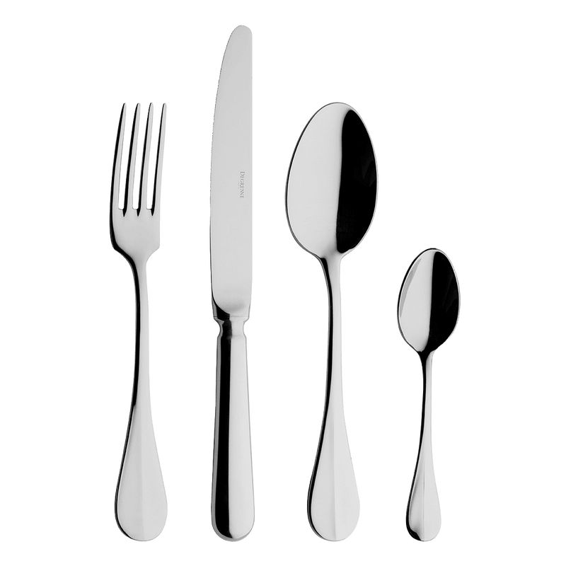 BLOIS MIRROR FINISH Cutlery set for 24 place settings solid handle serrated