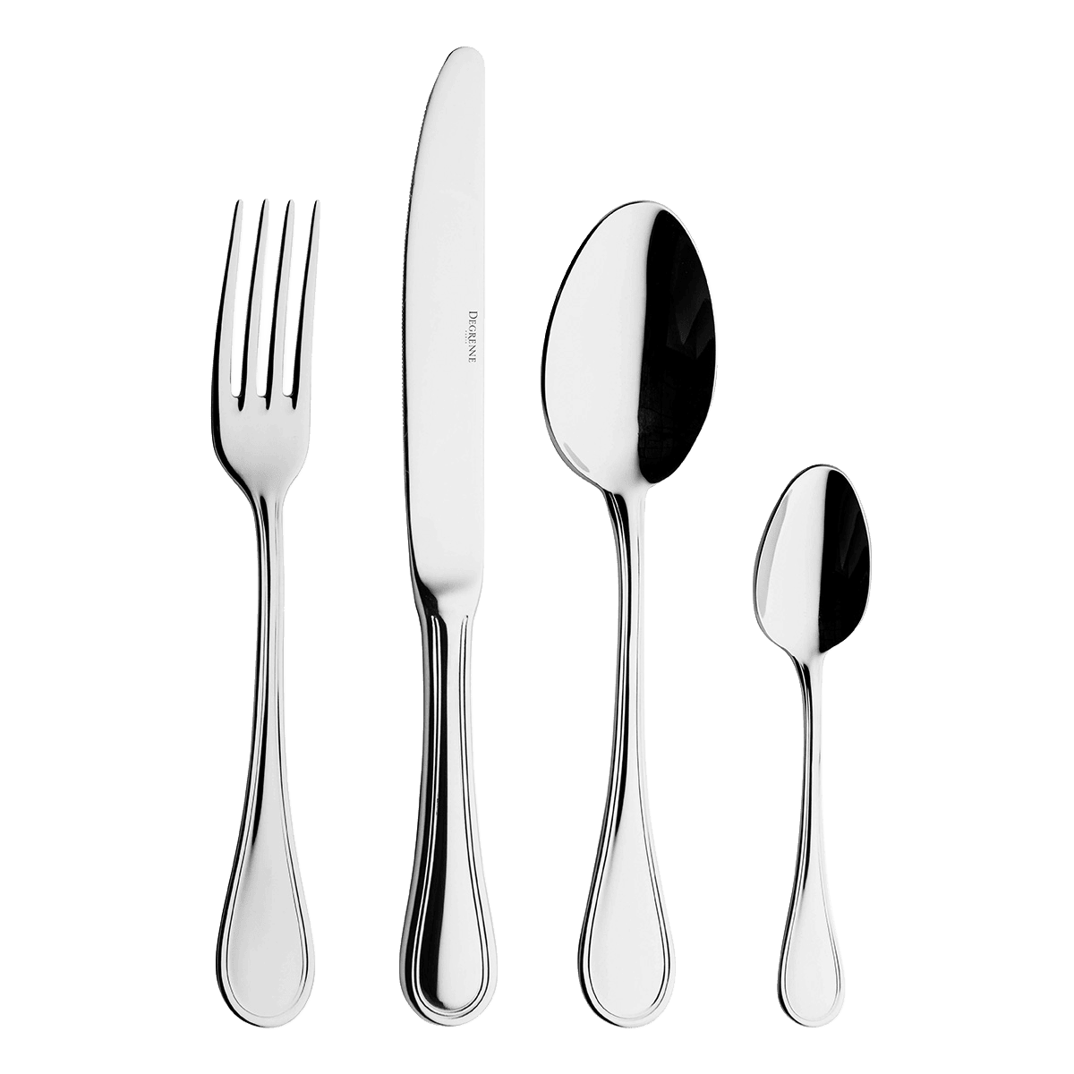 VERLAINE MIRROR FINISH Cutlery set for 24 place settings solid handle serrated