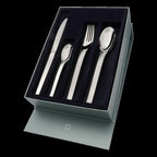RIVAGE MIRROR FINISH Cutlery set for 24 place settings solid handle serrated