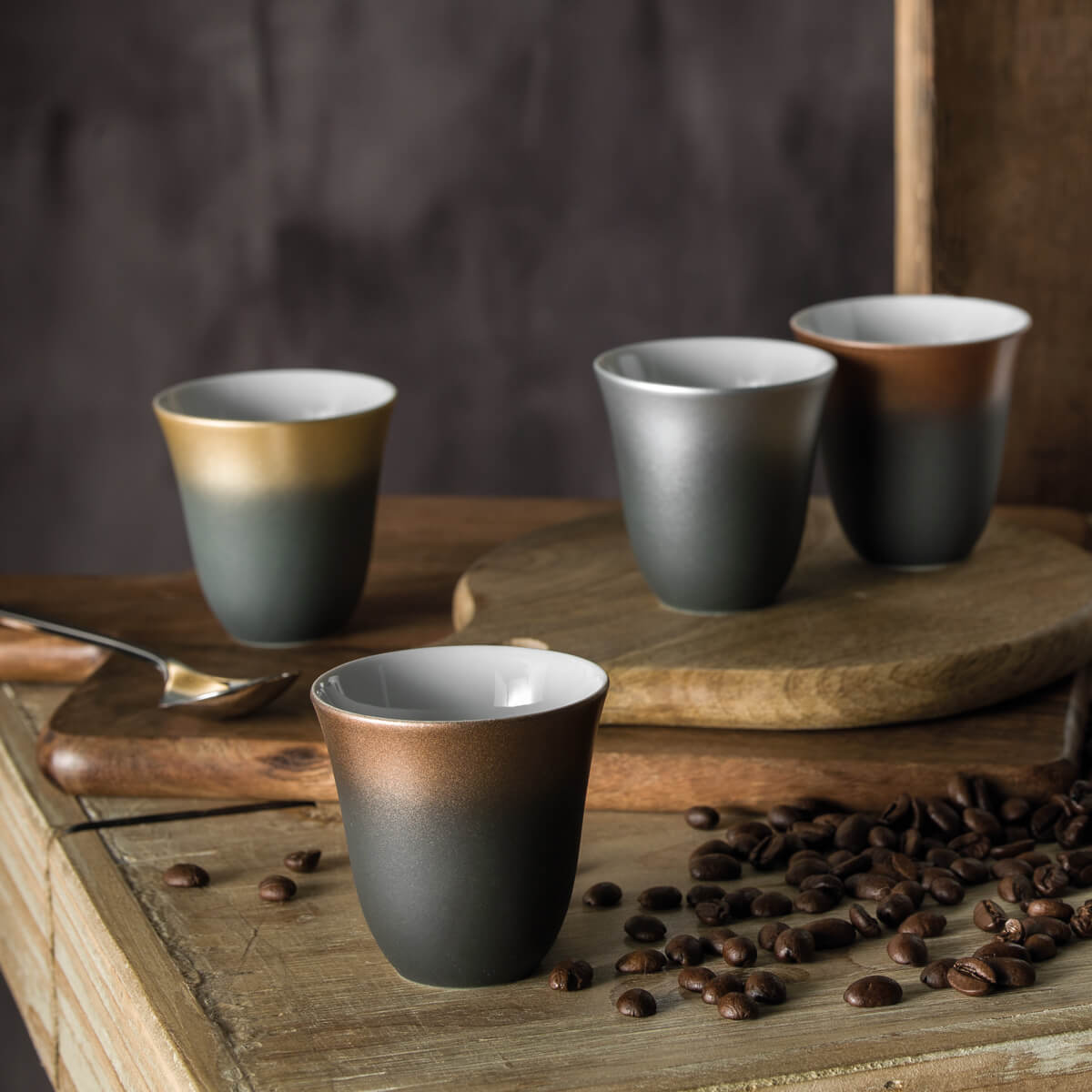 ILLUSIONS MULTICOLOR Set of 4 mocha cups 7 cl