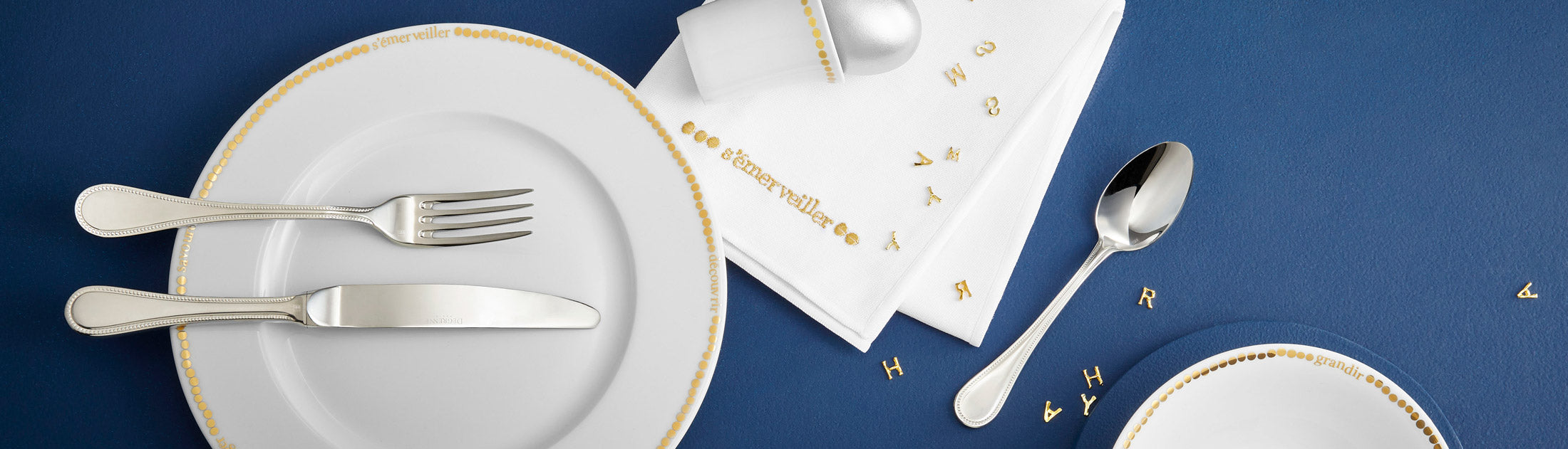 MERVEILLES SILVER PLATED 4 Pieces silver plated cutlery set