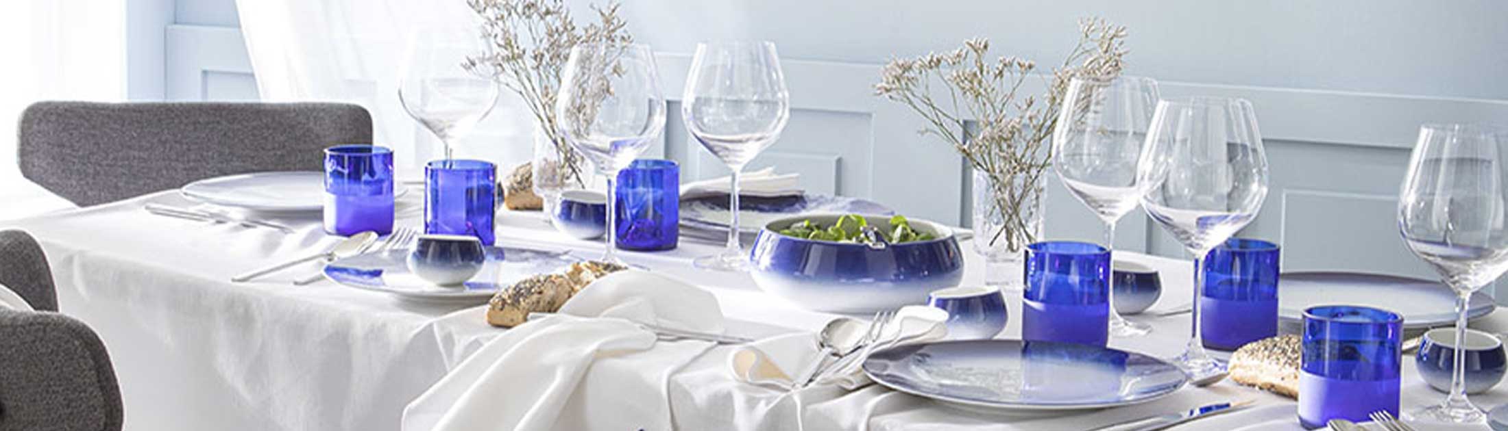 NUANCES COTON & LIN DEGRENNE WHITE Gift box of 6 rectangular napkings 50 x 40 cm