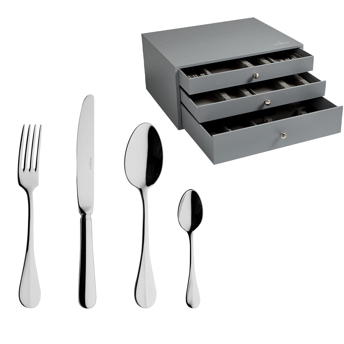 BLOIS MIROIR Colis écrin 100 couverts monobloc lame scie