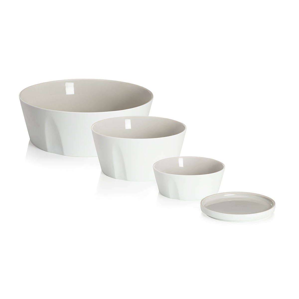 LA VAISSELLE DE L'ECONOME WHITE Set of straight bowl and plate 18 cm