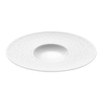 BOREAL SATIN BLANC Assiette gourmet ovale petit bassin 30 x 26 cm