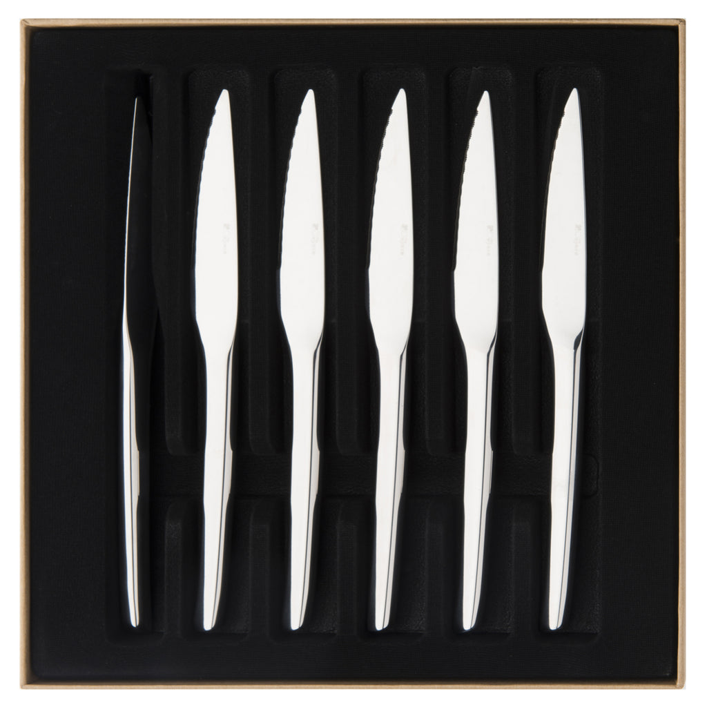GUEST MIROIR Coffret 6 couteaux à steak monobloc lame scie