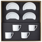 NEWPORT BLANC Coffret 4 tasses avec soucoupes à café/expresso
