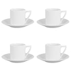 NEWPORT BLANC Coffret 4 tasses avec soucoupes à café/expresso