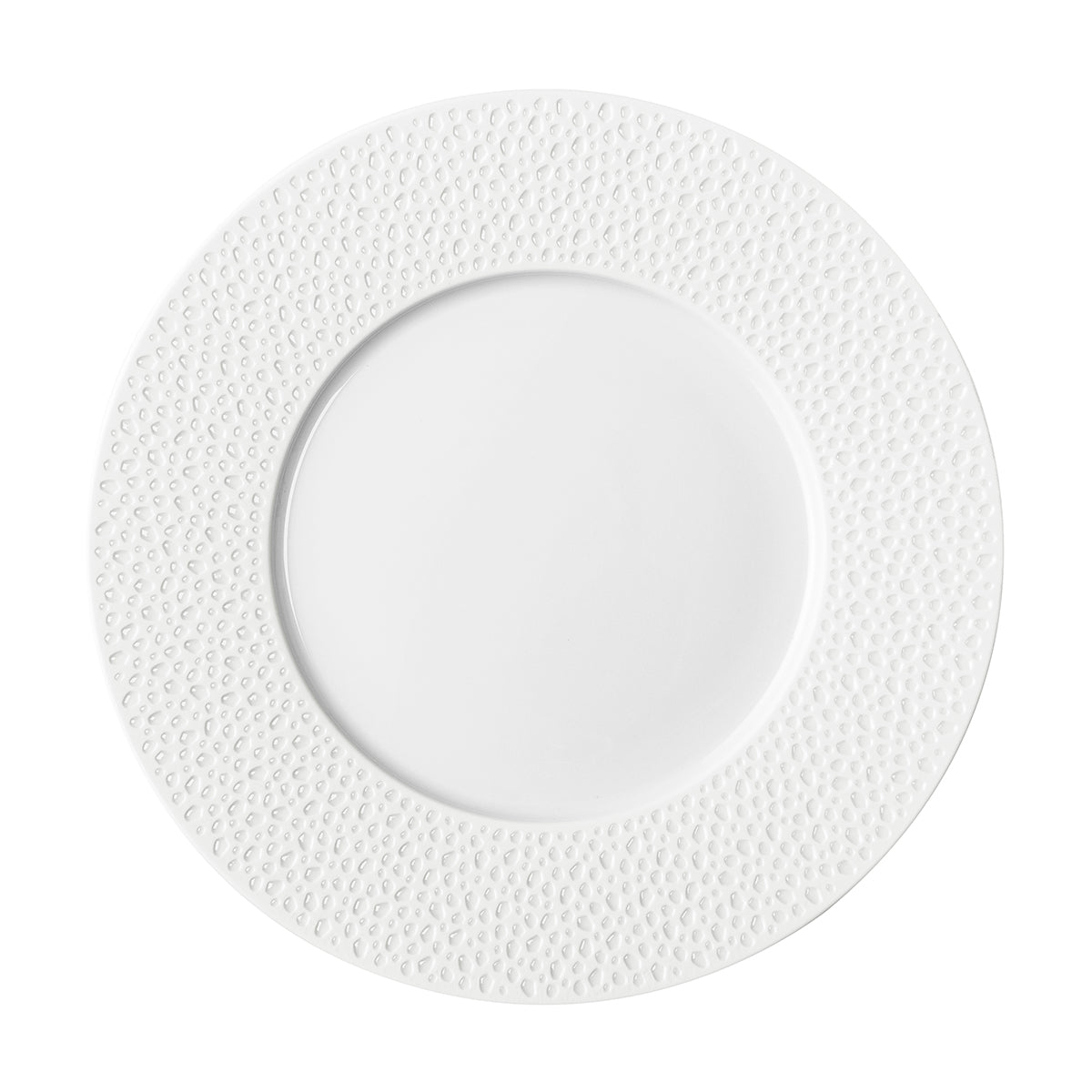 PERLES DE ROSEE BLANCHES Assiette plate ronde 27,9 cm