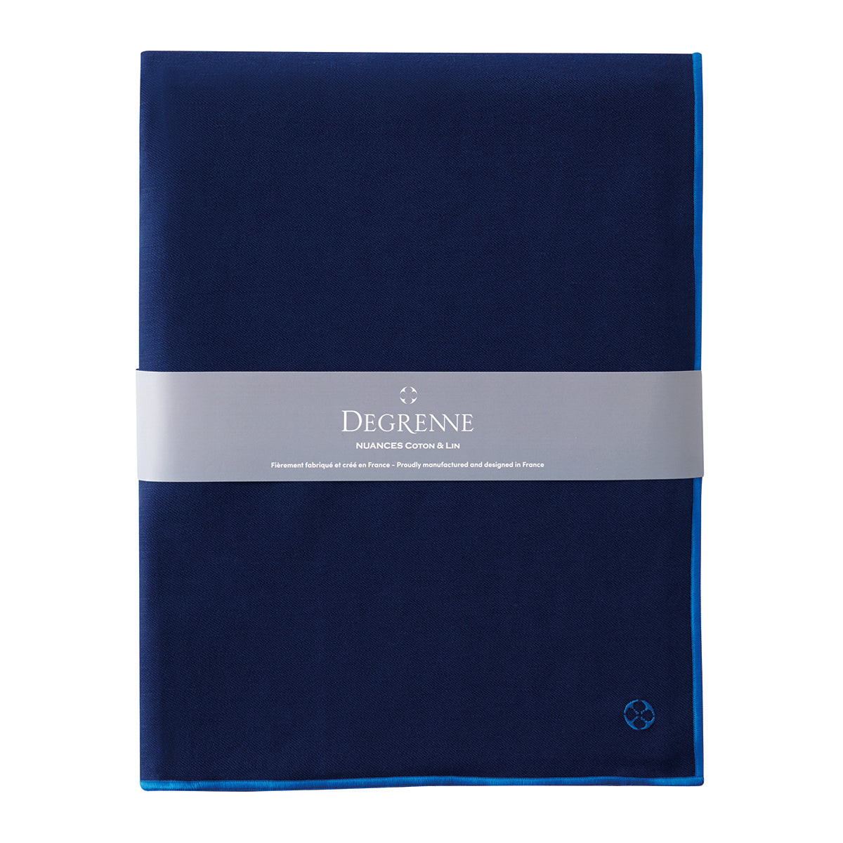 NUANCES COTON & LIN BLEU NUIT Nappe rectangulaire 180 x 250 cm