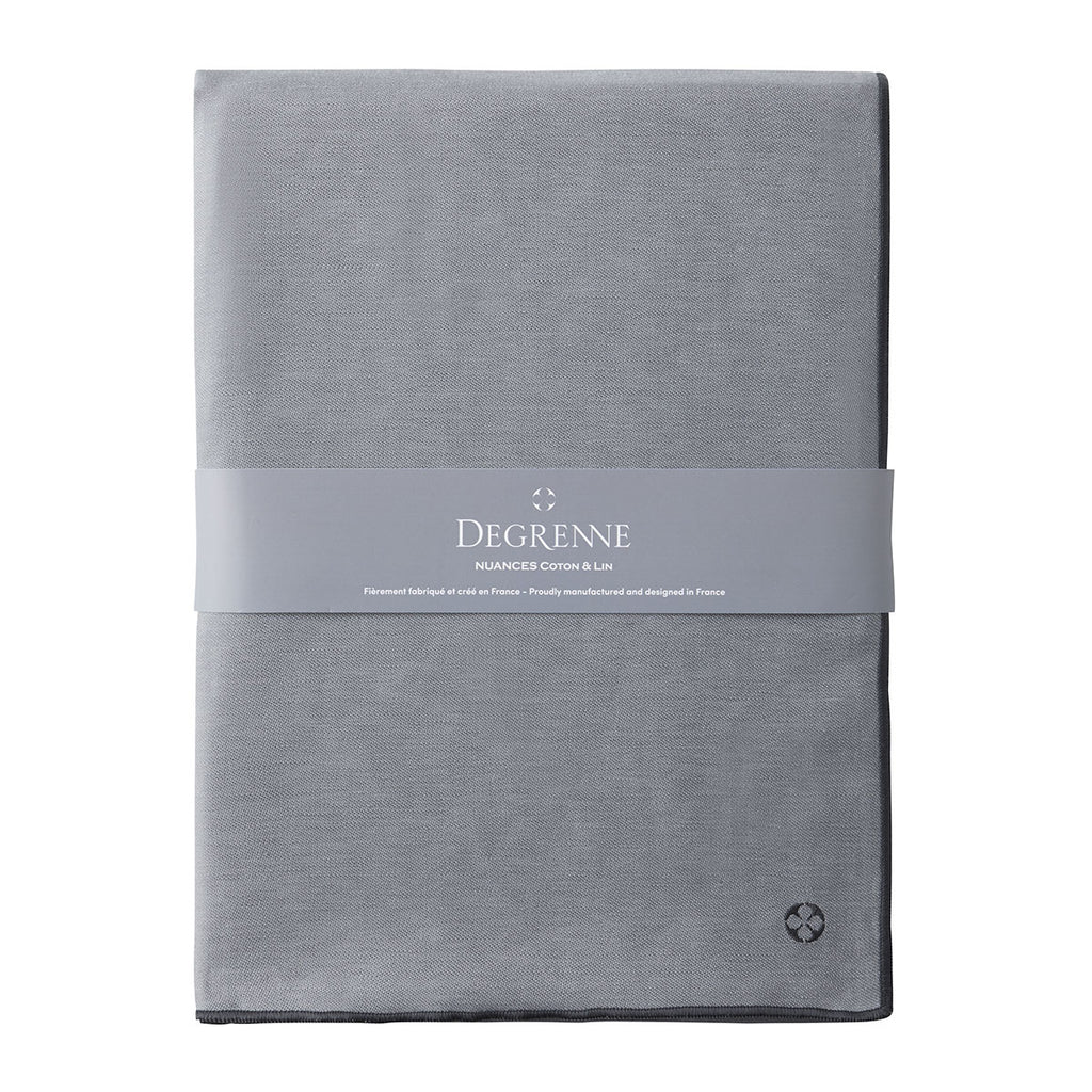 NUANCES COTON & LIN GRIS DEGRENNE Nappe rectangulaire 180 x 250 cm