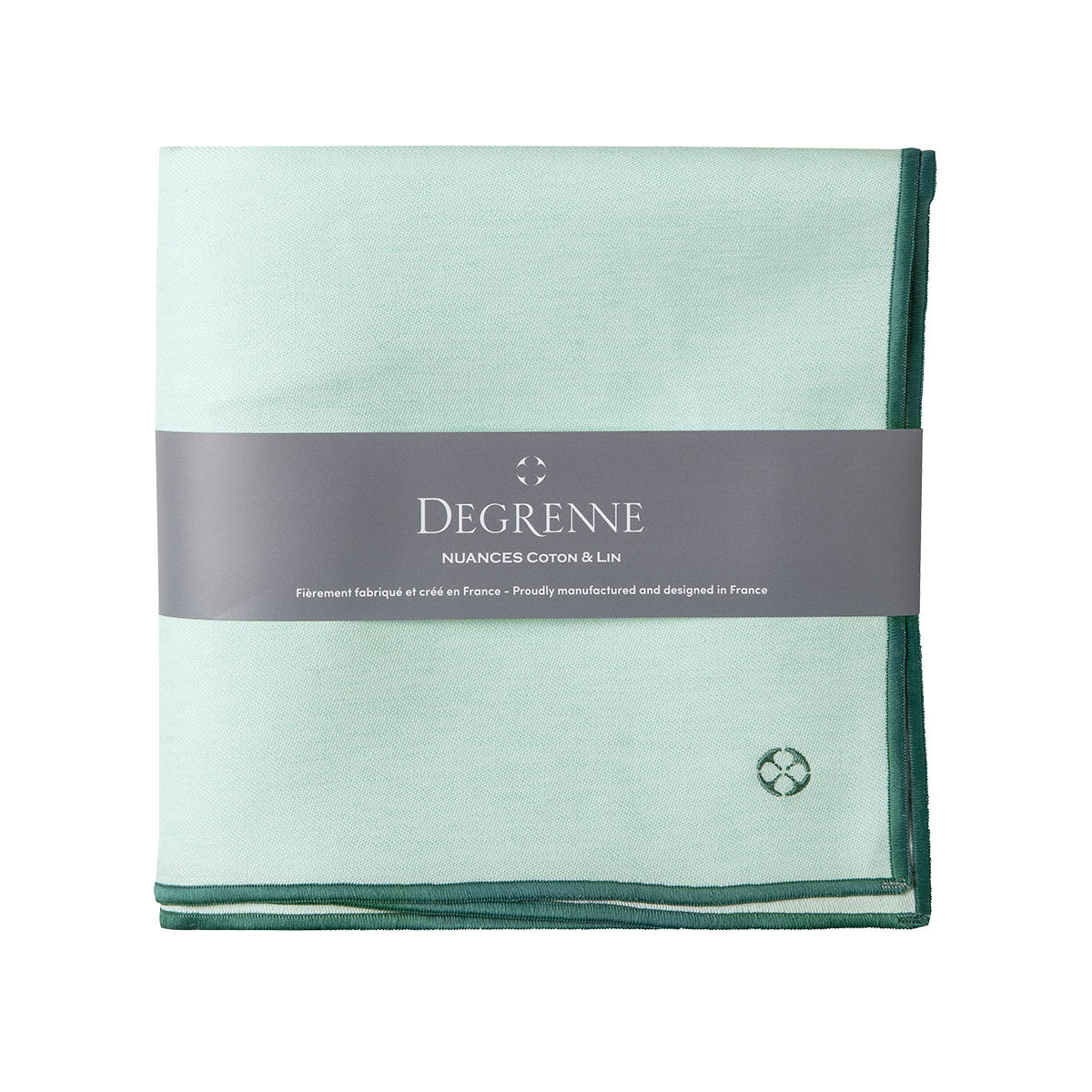 NUANCES COTON & LIN VERT MENTHE Nappe carrée 180 x 180 cm