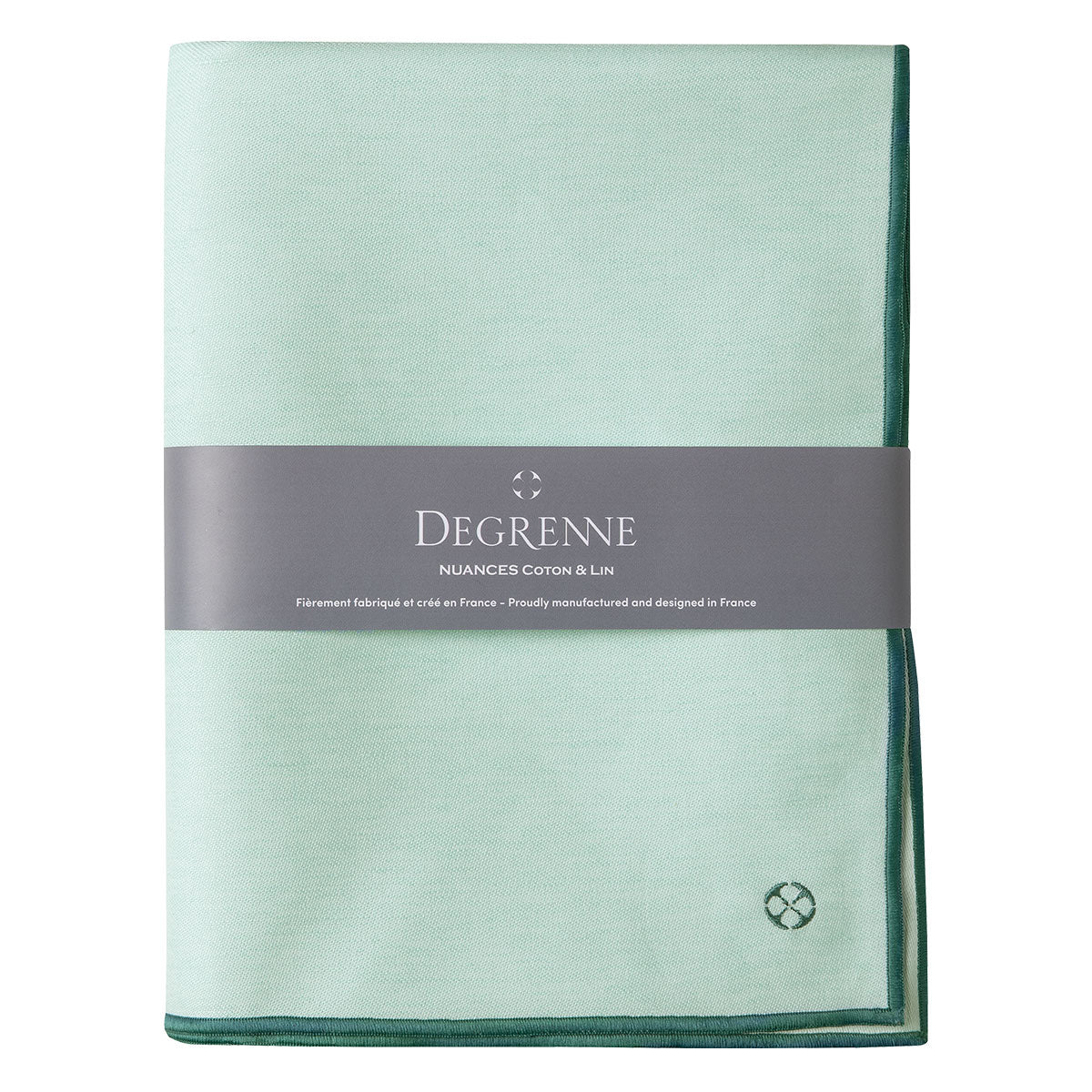 NUANCES COTON & LIN VERT MENTHE Nappe rectangulaire 180 x 250 cm