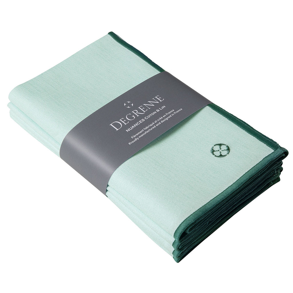NUANCES COTON & LIN MINT GREEN Set of 4 rectangular napkings 50 x 40 cm