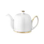 SALAM OR Theiere salam 4 tasses corps blanc et or cloche blanche