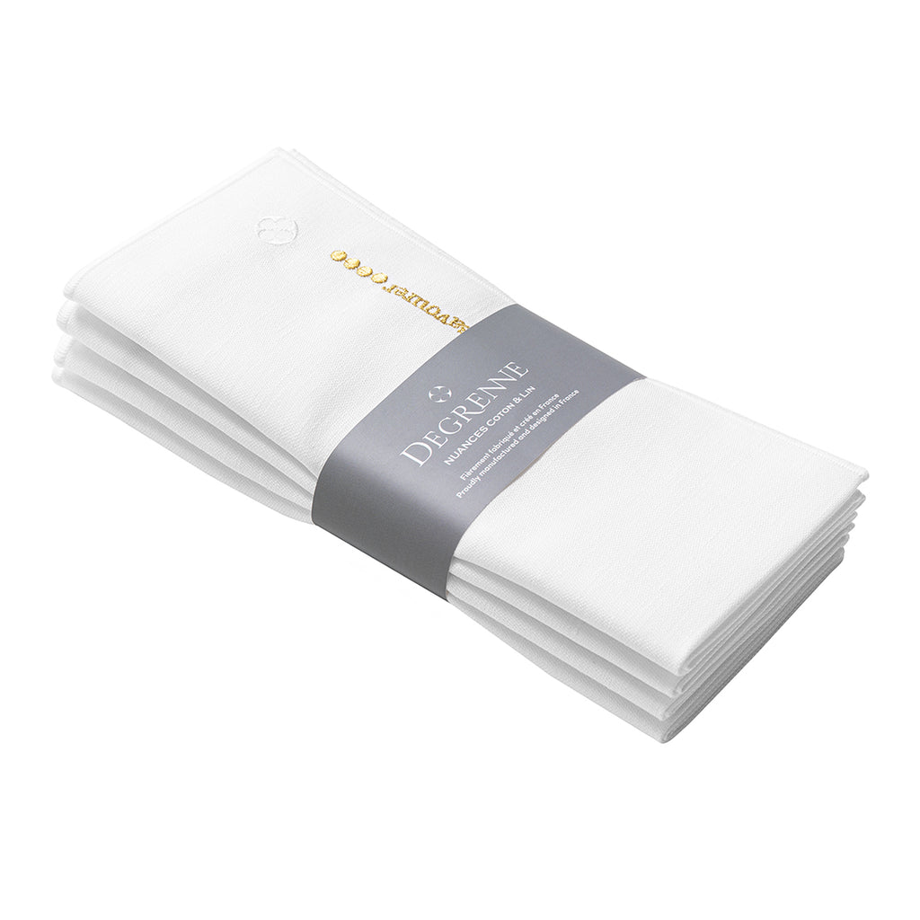 NUANCES COTON & LIN OR Lot de 4 serviettes 50 x 40 cm