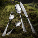 SUPERNATURE MIRROR FINISH  Cutlery set for 24 place settings solid handle serrated