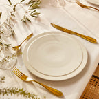 ONDE GOLD Coffret 24 couverts monobloc lame scie droit