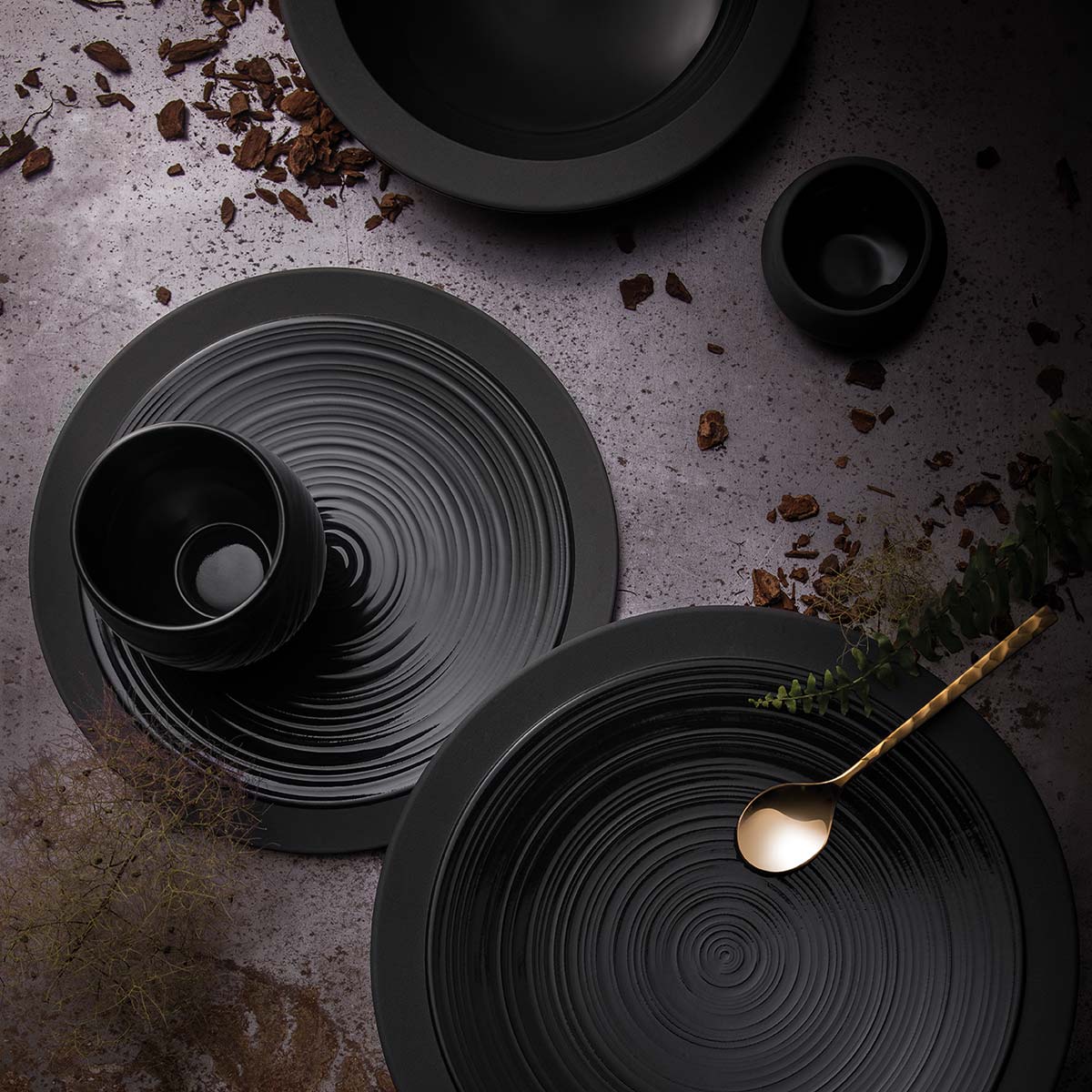 BAHIA BLACK ONYX Dessert plate 23 cm