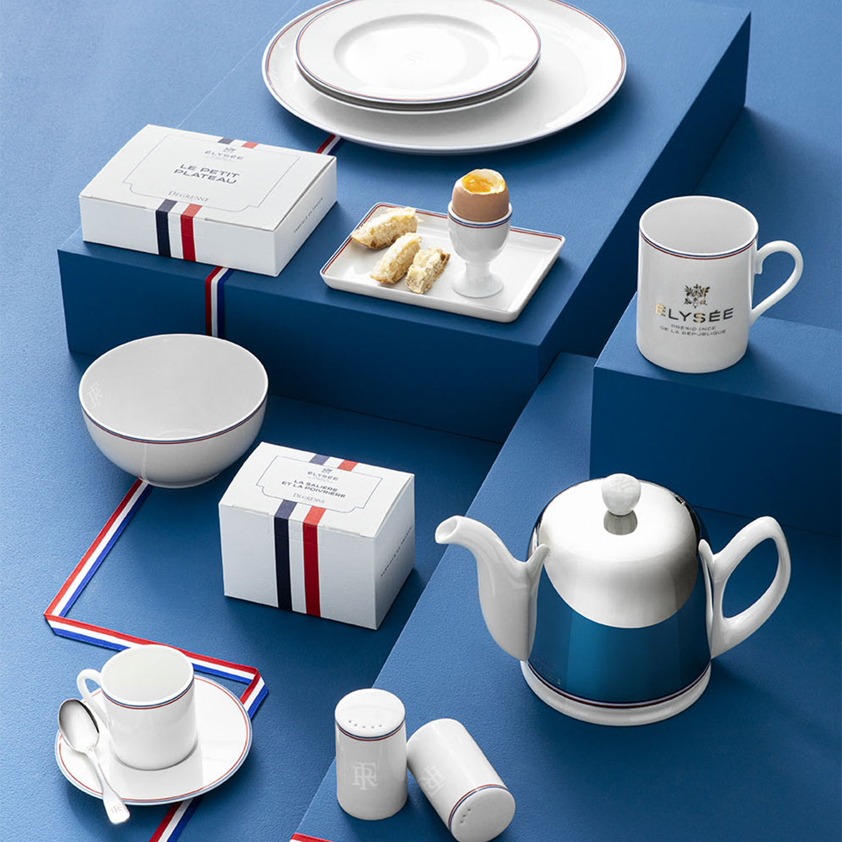 DEGRENNE ELYSEE Tea pot 4 cups mirror bell French Republic