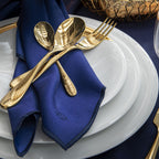 NUANCES COTON & LIN BLEU ROY Lot de 4 serviettes 50 x 40 cm