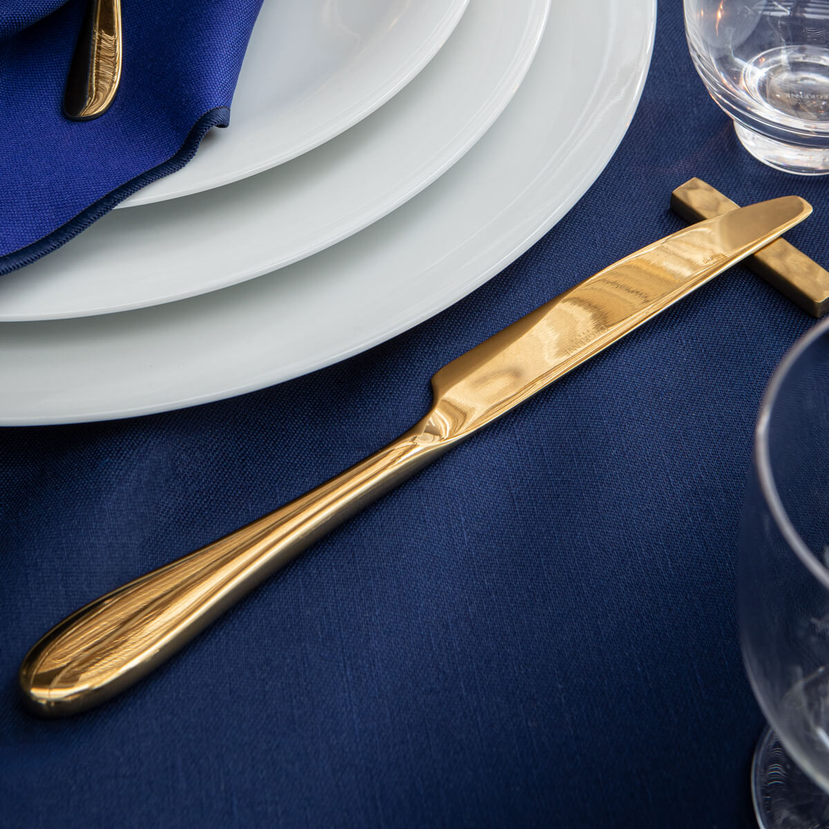 NUANCES COTON & LIN BLEU NUIT Nappe carrée 180 x 180 cm