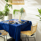 NUANCES COTON & LIN ROYAL BLUE Rectangular tablecloth 180 x 250 cm