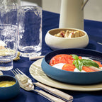 NUANCES COTON & LIN BLEU ROY Nappe carrée 180 x 180 cm