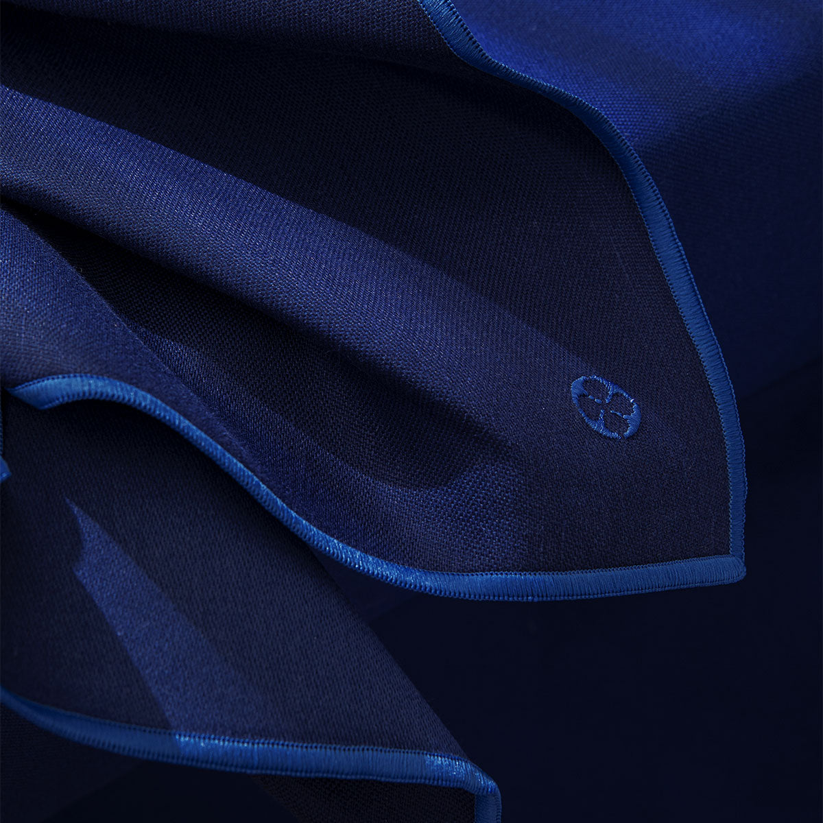 NUANCES COTON & LIN NIGHT BLUE Set of 4 rectangular napkings 50 x 40 cm