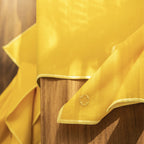 NUANCES COTON & LIN JAUNE TOURNESOL Nappe carrée 180 x 180 cm