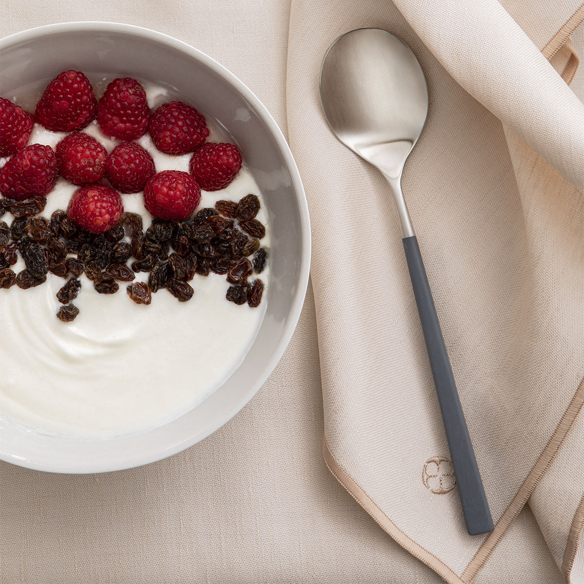 NUANCES COTON & LIN BROWN Set of 4 rectangular napkings 50 x 40 cm