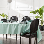 NUANCES COTON & LIN VERT MENTHE Nappe rectangulaire 180 x 250 cm