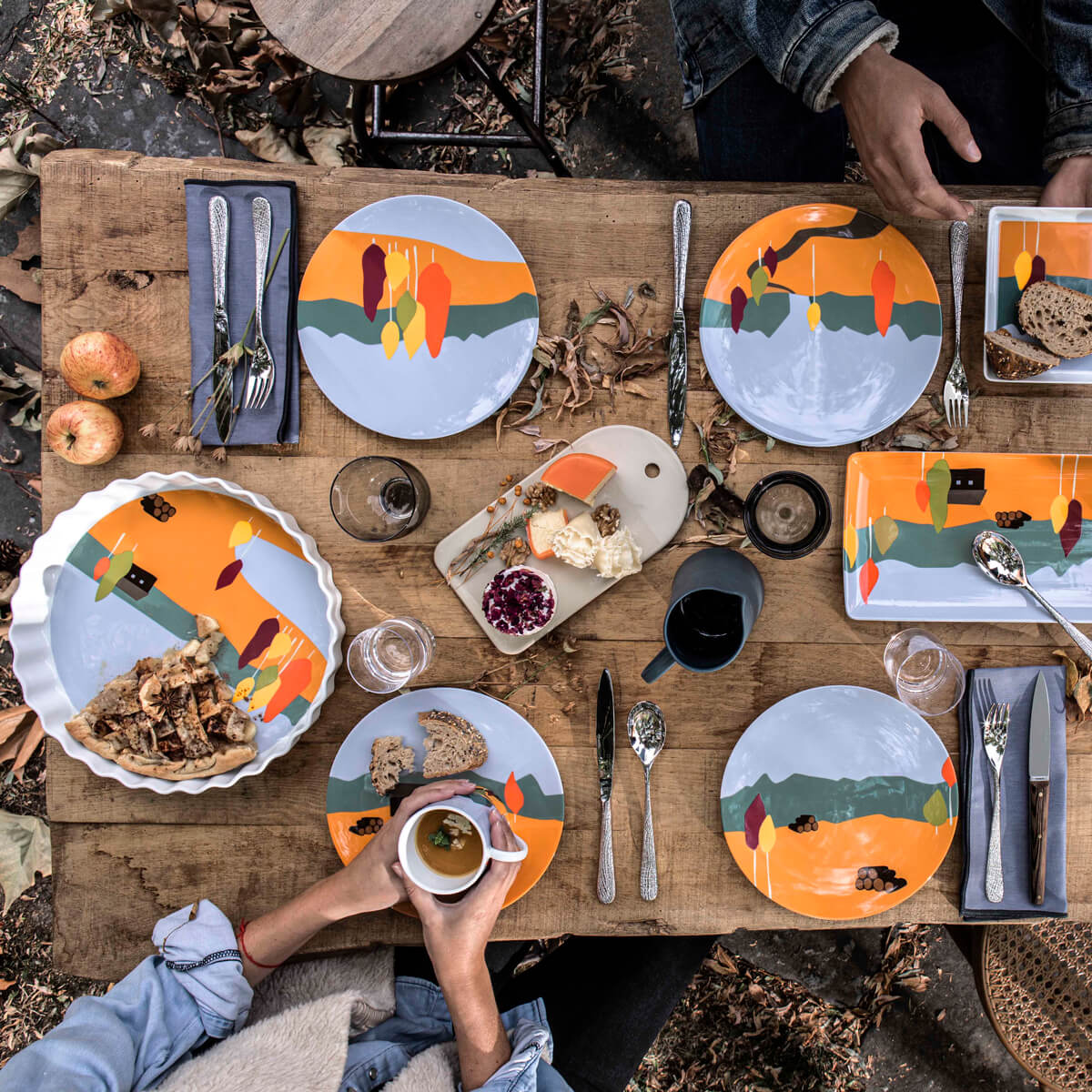 DESTINATION FORET Set of 6 plates 23 cm