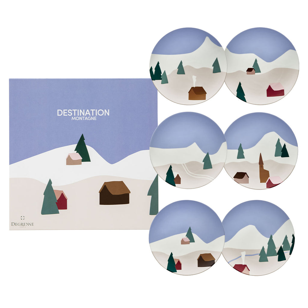 DESTINATION MONTAGNESet of 6 plates 23 cm