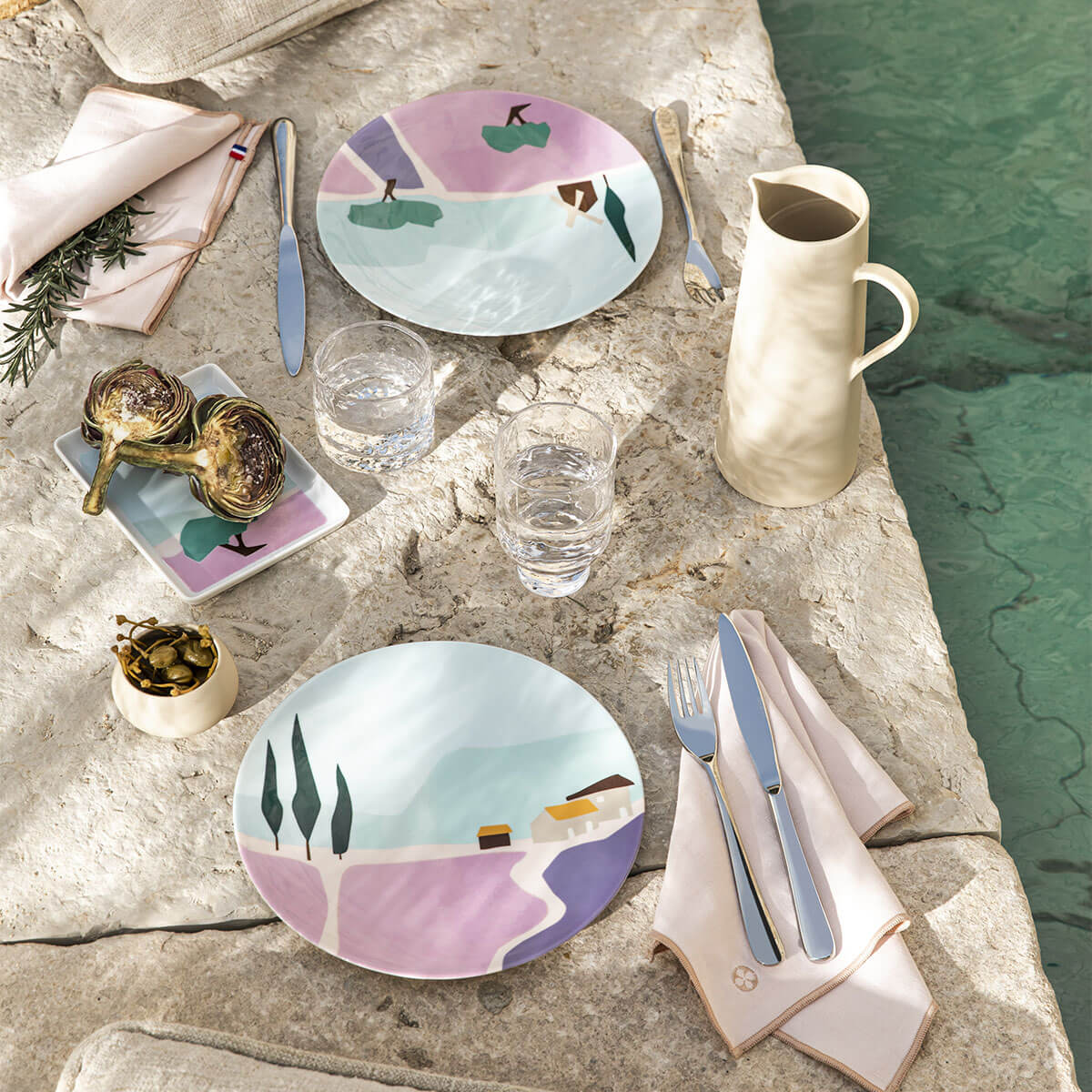 DESTINATION SUD Set of 6 dessert plates 23 cm