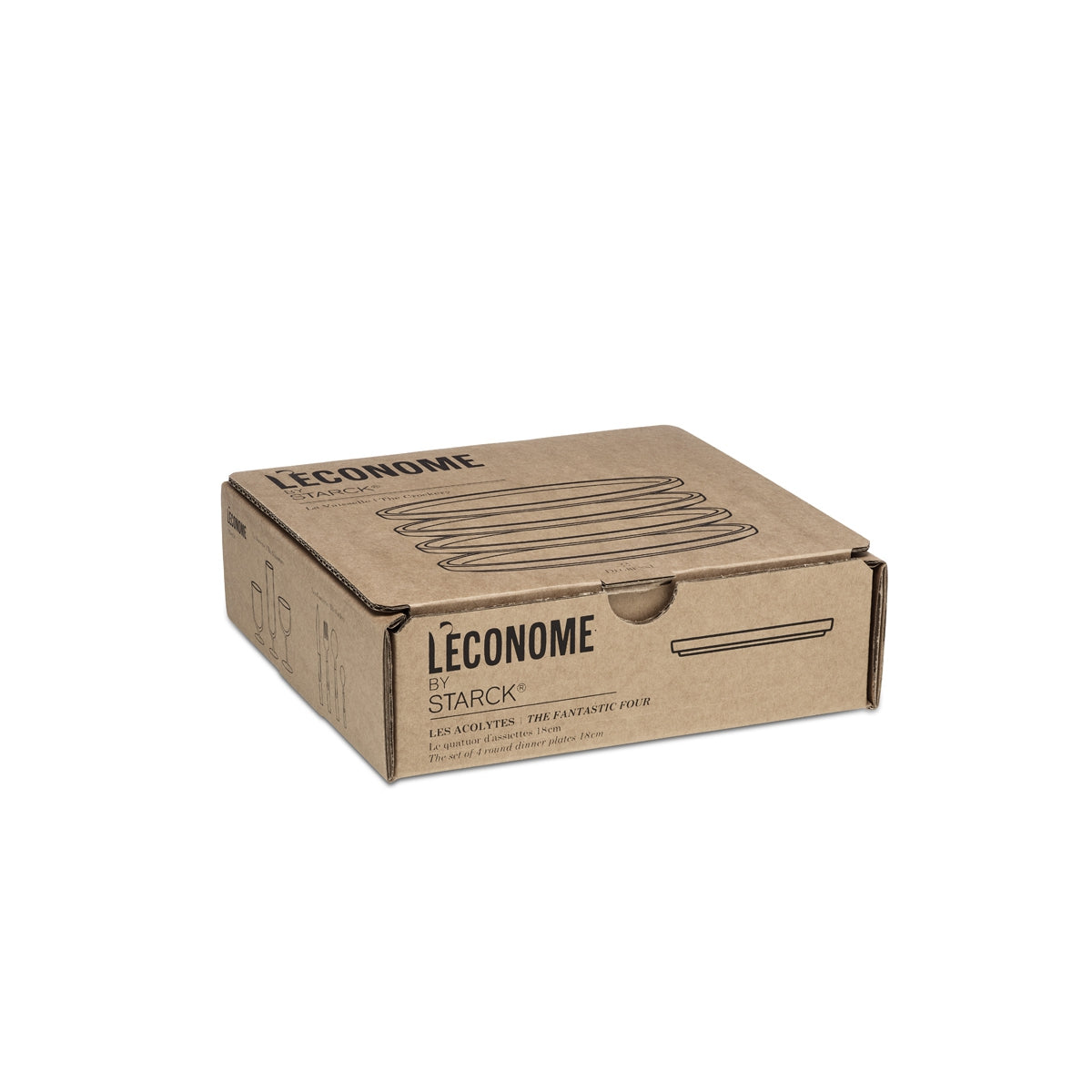 LA VAISSELLE DE L'ECONOME BLANCHE Coffret 4 assiettes 18 cm