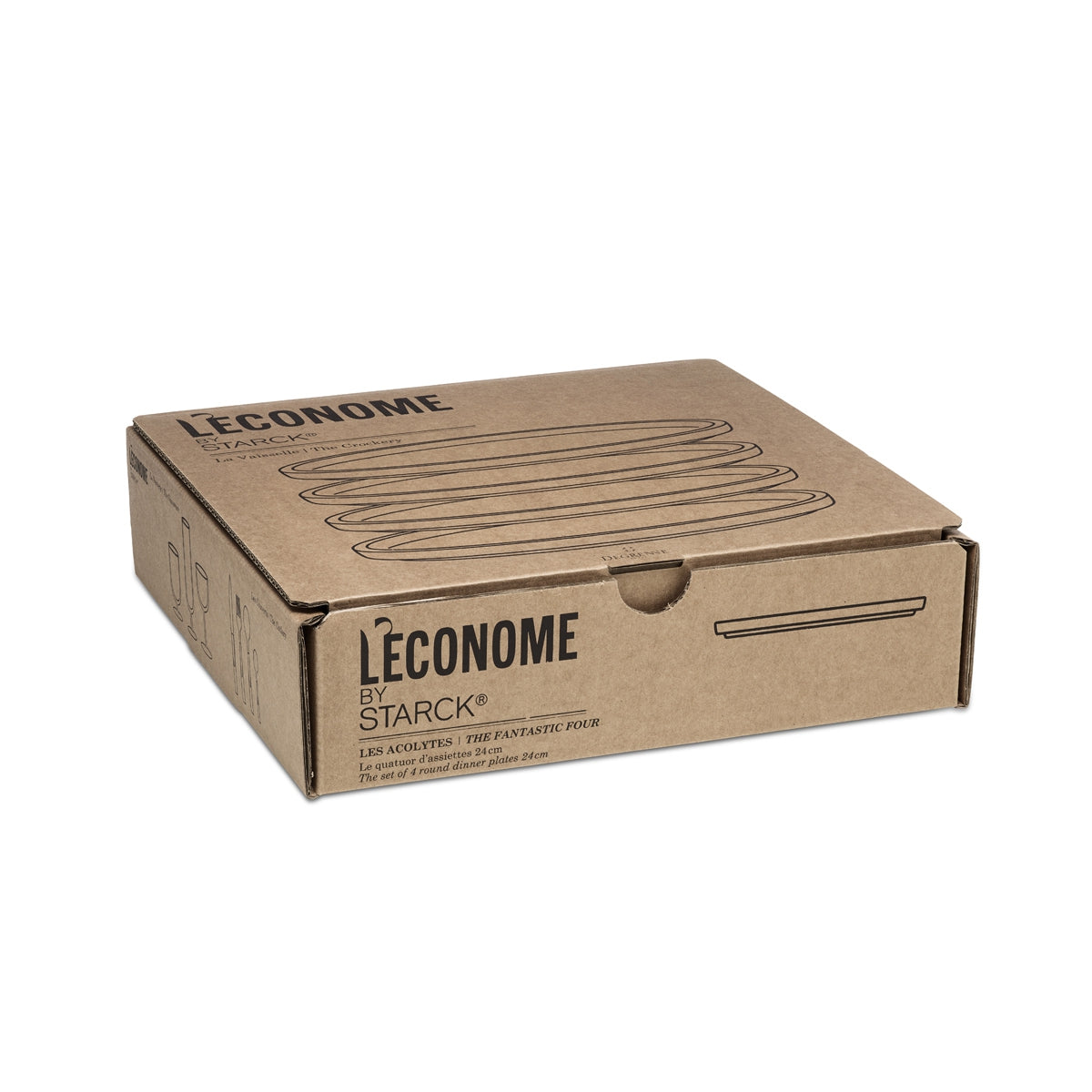LA VAISSELLE DE L'ECONOME BLANCHE Coffret 4 assiettes 24 cm