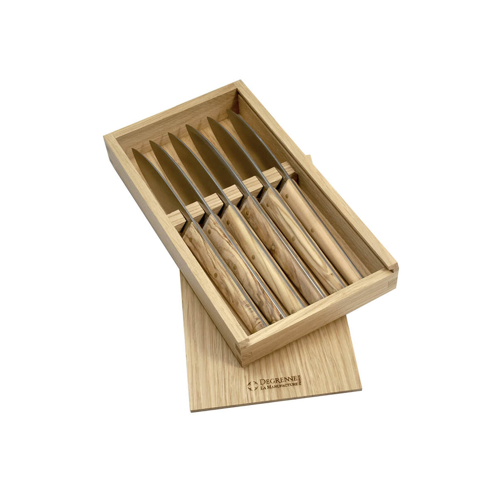 MIRAGE LES ESSENCES Coffret 6 couteaux à steak manche olivier