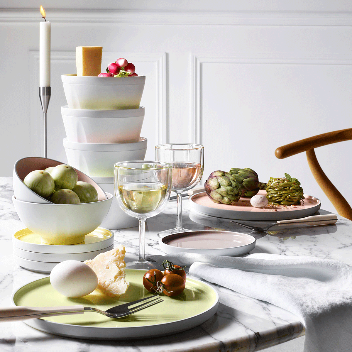 LA VAISSELLE DE L'ECONOME WHITE Set of 4 plates 24 cm