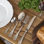 VERLAINE MIRROR FINISH Cutlery set for 24 place settings solid handle serrated