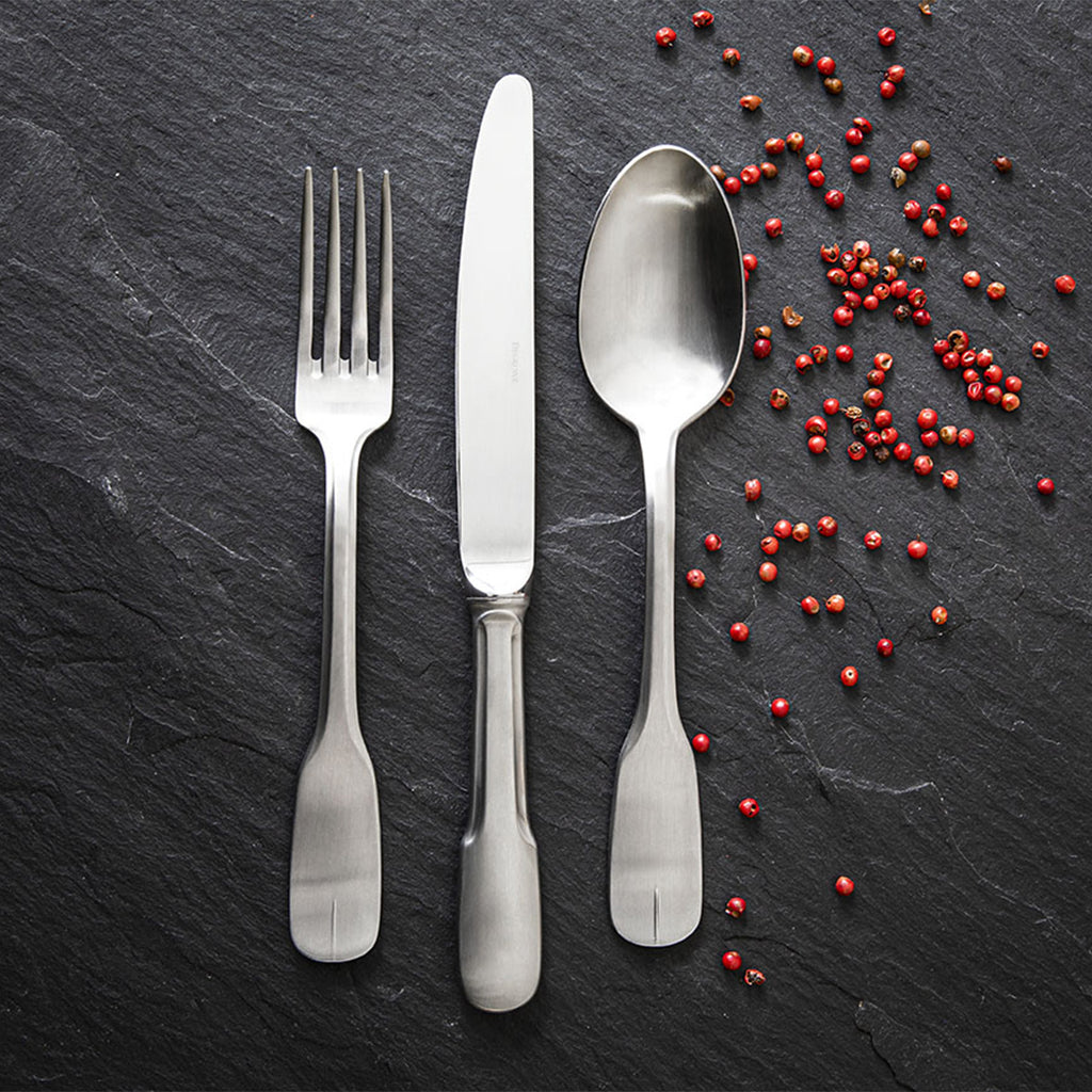 VIEUX PARIS SATIN FINISH Cutlery set for 24 place settings solid handle serrated