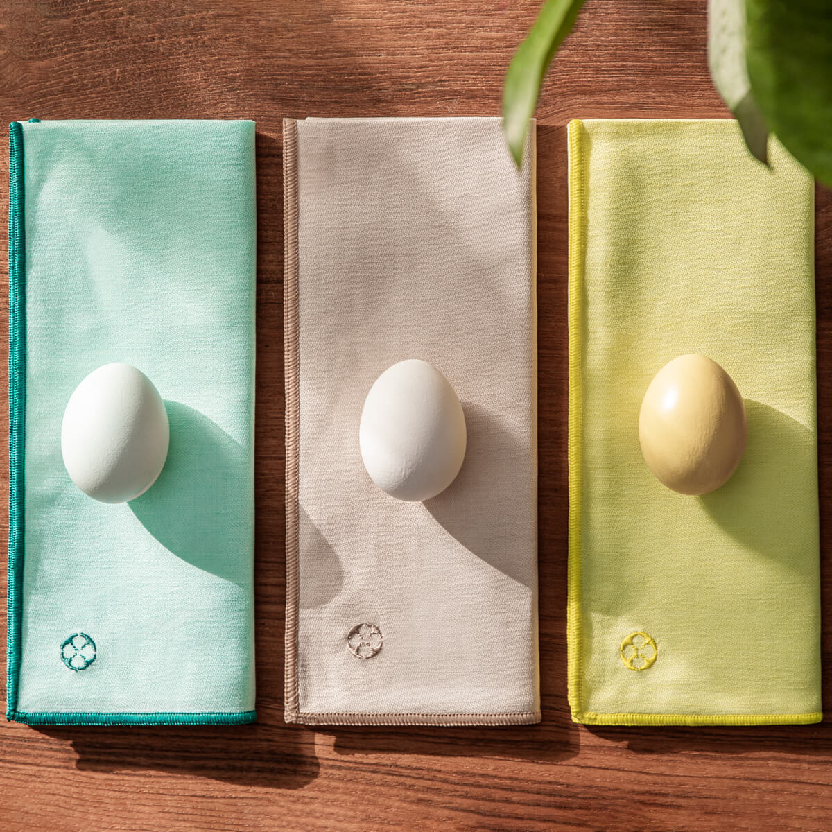 NUANCES COTON & LIN BROWN Set of 4 rectangular napkings 50 x 40 cm