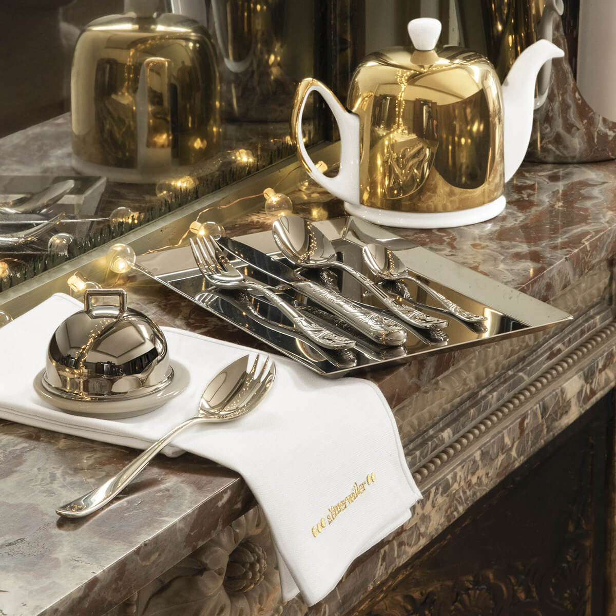 Image du produit: NUANCES COTON & LIN KING GOLD Set of 4 rectangular napkings 50 x 40 cm